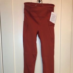 Lululemon Time To Sweat Tight 28" - brick rose